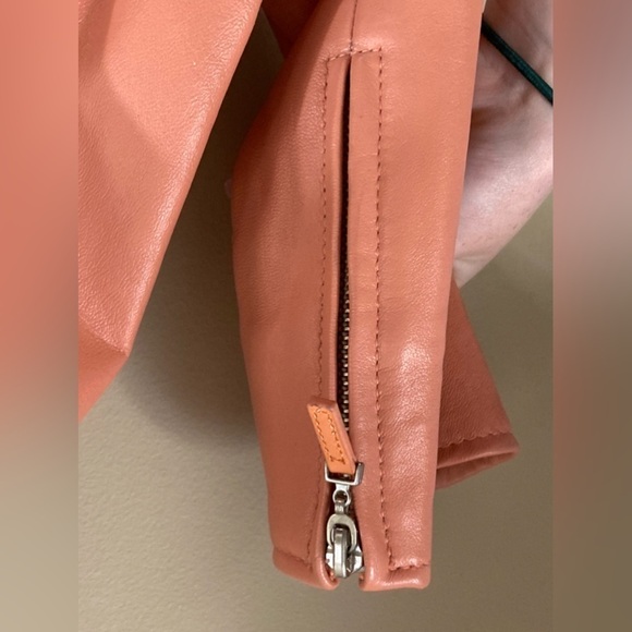 Pamela Mccoy Lamb Leather Jacket Pinkish/Peach in color Size Small - Picture 4 of 8